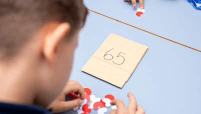 Student using counters