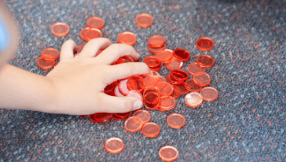 Student using counters